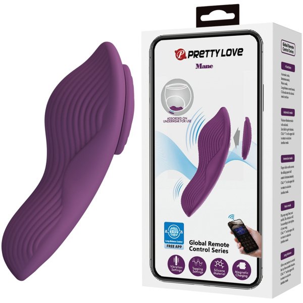 Pretty Love Mane Magnetic App- Controlled Panty Vibe - Purple