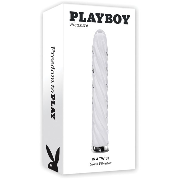 Playboy Pleasure In the Twist Glass Vibrator - White