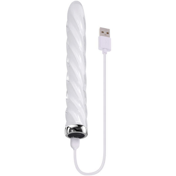 Playboy Pleasure In the Twist Glass Vibrator - White - Image 4