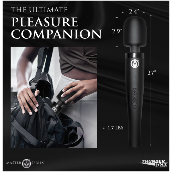 Master Series Thunderstick Pro Wand Massager - Black - Image 3